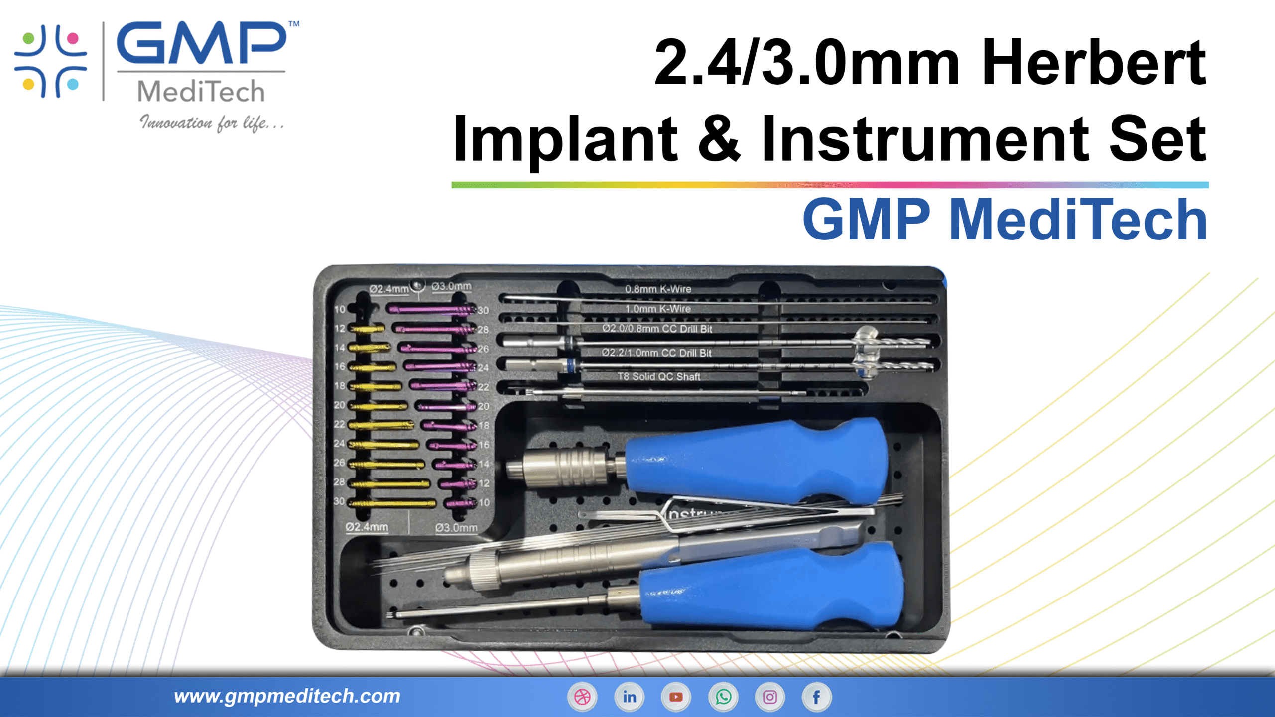 2.4/3.0mm Herbert Implant & Instrument Set