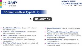 GMP MediTech- India, Headless Compression Screw System Full Range